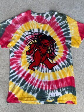 Vintage 80s Grateful Dead dreadlock bear tie dye t-shirt